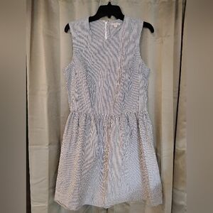 Gap 100%cotton Striped Fit And Flare Jumper Dress Size 12